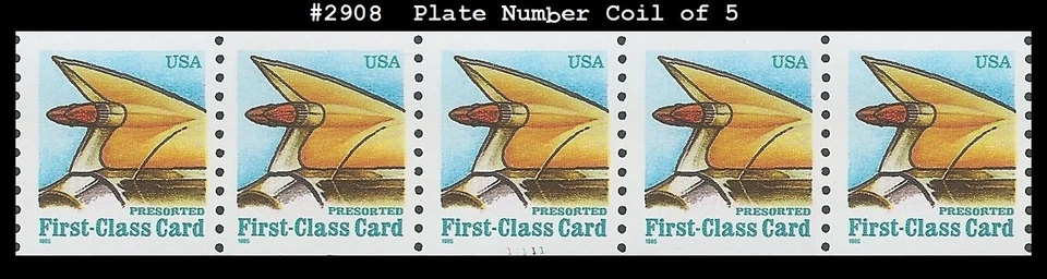 USA5 #2908 MNH PNC5 Pl #11111 Auto Tail Fin (BEP) - Image 1 of 1