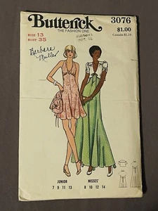 Vintage 70's Butterick Pattern Halter Dress #3076 CUT Size 13 Bust 35 - Picture 1 of 2