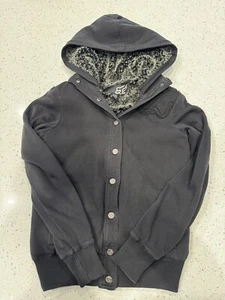 Fox Racing Hoodie Jacket Youth Girls S Full Zip Faux Fur Lined Jacket Y2K - Picture 1 of 6
