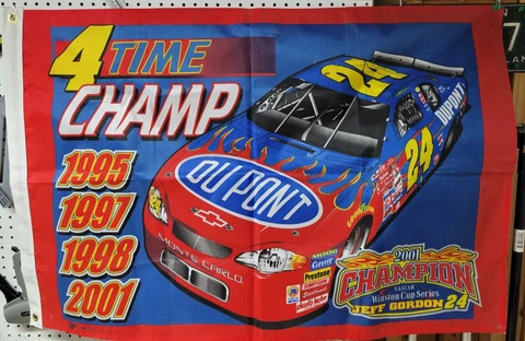 Jeff Gordon 24 Car 4 Time Champ Flag Cover