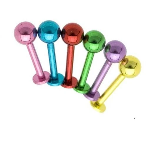 1 anillo labial labret enchapado en titanio neón 14 g 3/8" al por mayor ¡Tú eliges el color! LA056 Foto 1 de 1