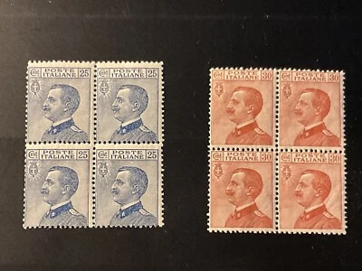 ITALY ITALIA 25+30 c. Sass. 83 & 127 Block of 4 MNH XF - CV 103 Euros (Us) - Image 1 of 2