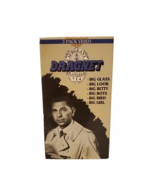 Dragnet VHS 3 Pack Video Joe Friday Jack Webb Harry Morgan  - Image 1 of 3