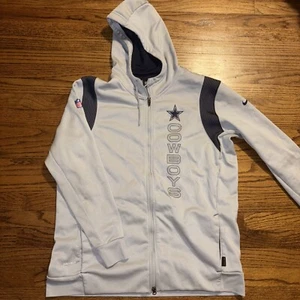 NIKE On Field Apparel Dri-Fit Dallas Cowboys Gray Full Zip Sweater Hoodie 2XL - Picture 1 of 7