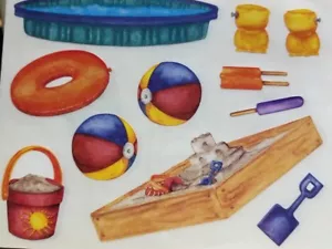 Creative Memories kids pool sandbox popsicle summer stickers Lot of 13 - Picture 1 of 1