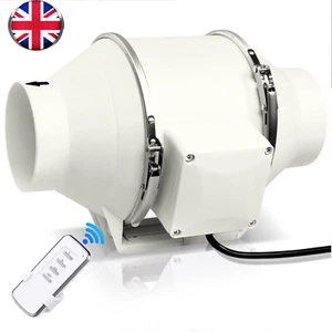 4" Inch Silent Extractor Fan Duct Hydroponic Inline Exhaust Industrial Home Vent - Picture 1 of 11