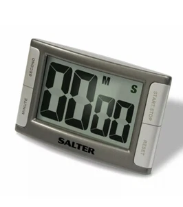 Salter Kitchen Timer Large Display Contour Digital Cooks Battery Powered Silver - Picture 1 of 7