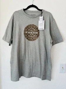NWT Coach Signature Circle T Shirt In Organic Cotton Heather Gray Size XXL $150 - Picture 1 of 6