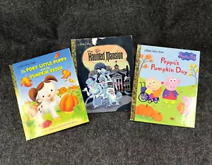 Little Golden Book (3) Kid Book Lot - Haunted Mansion Peppa Pig TNBC - Hardcover - Picture 1 of 5