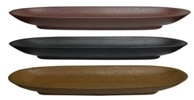 Primitive Wood Tray 16 inch Burgundy Rustic Oval Dish for Potpourri or Candles - Image 1 of 2