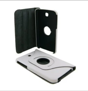 Custodia per Samsung Galaxy Tab 3 7.0 T211 ecopelle bianca supporto rotante - Photo 1/1