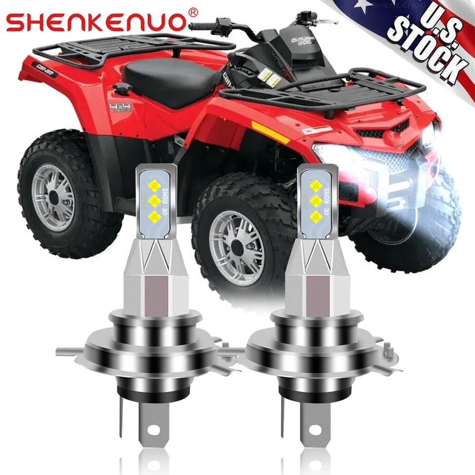 PARA CAN-AM OUTLANDER 400 450 500 650 800 2x 80W FARO BOMBILLAS LED BLANCO Foto 1 de 4