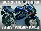 Honda 2000-2009 VFR800 Workshop Repair Service Owners Manual CD PDF VFR 800