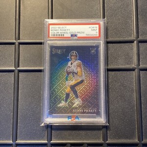2022 KENNY PICKETT PANINI SELECT COLOR WHEEL GOLD ROOKIE CARD RC /10 PSA 9