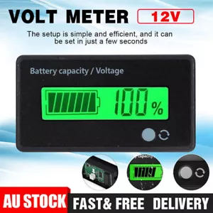 12V Battery Level Indicator Gauge Car RV Solar Marine Boat Truck Voltage Meter - Picture 1 of 11