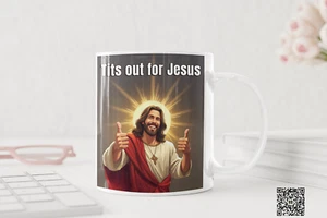 Titten raus für Jesus Tasse 2 lustige sarkastische Geschenk für Ihn Ihr religiöses Meme Humor - Bild 1 von 13
