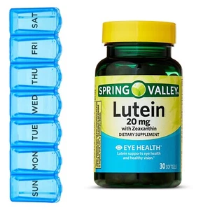 Lutein with Zeaxanthin Softgels - 20mg - 30 Ct + Pill Planner - Eye Health - New - Picture 1 of 1