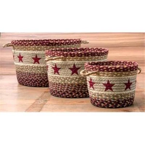 Earth Rugs 36-UBP357BSSM Small Printed Utility Basket- Burgundy Star - Picture 1 of 1