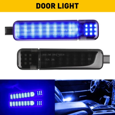 Fit 雪佛兰 Silverado Suburban GMC Tahoe Yukon Sierra LED 门礼貌灯一对 — 第 1/4 张图片