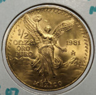 1981 Mexico Mo Libertad Onza 1/2 once or 999 pièce or pur - JP714