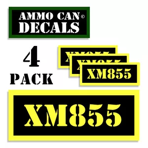  XM855 Ammo Can Label 4x Ammunition Case stickers decals 4 pack YW MINI 1.5"x0.5 - Picture 1 of 1