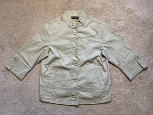 VGC Eddie Bauer 4 Pocket Stretch Cotton Travel Jacket KHAKI MEDIUM MSRP $119* - Picture 1 of 12