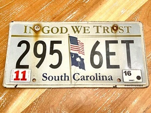 Original South Carolina License Plate - State & American Flag! In God We Trust - Picture 1 of 2