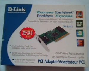 D-LINK Express EtherNetwork DFE-538TX PCI Adapter 10/100Mbps Workstation LAN - Picture 1 of 5