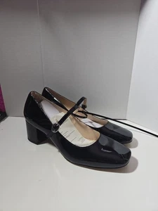 The Drop Damen Aoki Mary Jane Plateau-Heels mit Absatz SCHWARZ LACK Größe 8,5 - Bild 1 von 5