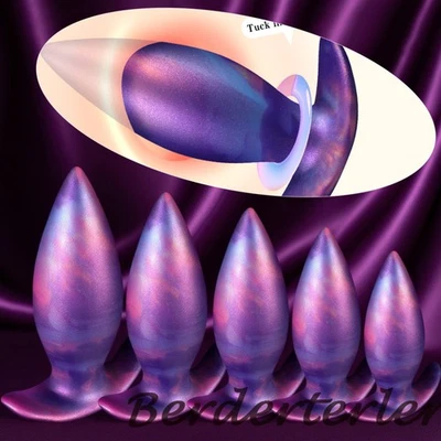 S-XXL Anal Plug Conical Wearable Butt Plug Silicone Huge Anal Dilation Sex Toys - Image 1 of 4