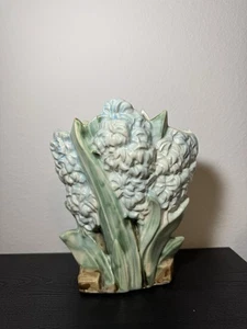 Vintage MCCOY Keramik blaue Hyazinthe Blumenvase Landhaus Oma Kern 8 Zoll - Bild 1 von 11