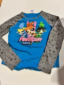 Cartoon Network The Powerpuff Girls Gray Short Long Cropped T-shirt Size XL - Picture 1 of 4