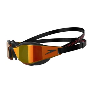 Speedo Fastskin Hyper Elite Mirrored Swimming Goggles, Black/Fire Gold - Picture 1 of 4