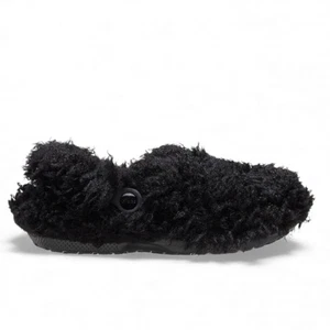 Crocs Classic Shaggy Faux Fur Lined Clog Womens Size 8 Black Teddy Bear NEW - Picture 1 of 8