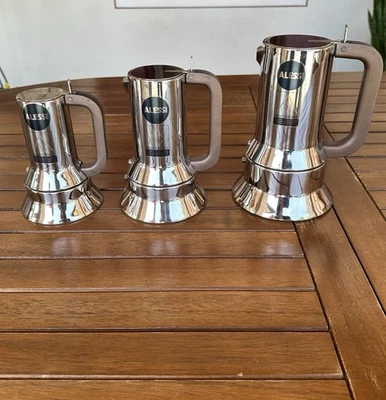 Set 3 Moka Alessi – Compasso d’Oro – (1, 3 e 6 tazze) - Immagine 1 di 4