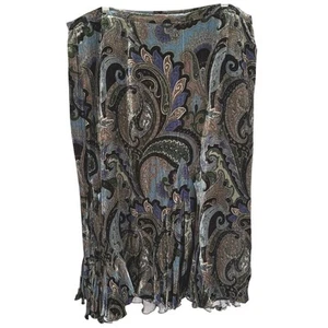Vtg Y2K Paisley Velvet Midi Skirt Fit Flare Whimsygoth Witchy Fairy Grunge Sz 20 - Picture 1 of 8