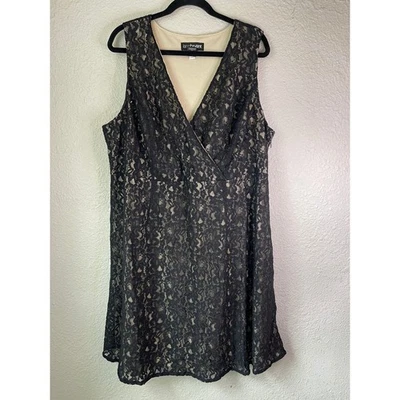 Lane Bryant 黑色蕾丝连衣裙无袖派对鸡尾酒加大 20 码 — 第 1/4 张图片