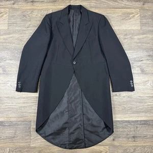 Modio Brilliant Tail Coat Tuxedo Jacket 38s Black Mens Formal Peak Lapel - Afbeelding 1 van 13