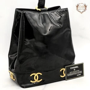CHANEL Triple Coco One Shoulder Patent Black Gold with G Card - Picture 1 of 11