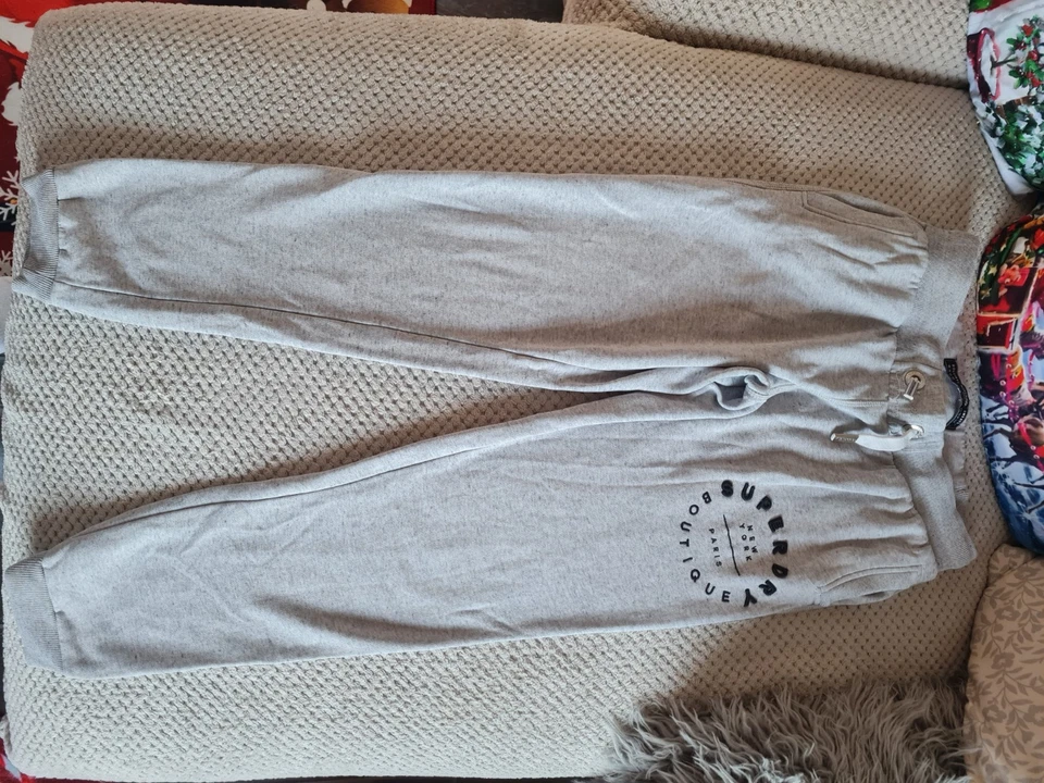 Womens Grey Superdry Jogging Bottoms Size M - Image 1 of 3