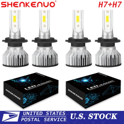 For Mercedes-Benz R350 2006 2007-2010 4PC H7 H7 LED Headlight Bulbs Kit HIGH&Low - Image 1 of 4