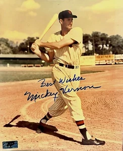 MICKEY VERNON AUTOGRAPHED SIGNED 8X10 PHOTO WASHINGTON SENATORS w/COA - Picture 1 of 3
