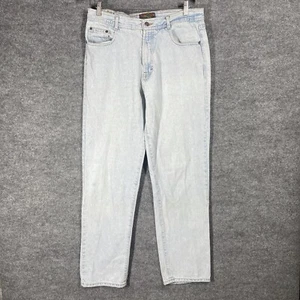 VINTAGE 90s Structure Jeans Men 33x31 Regular Tapered Leg Stone Wash Made in USA - Picture 1 of 21