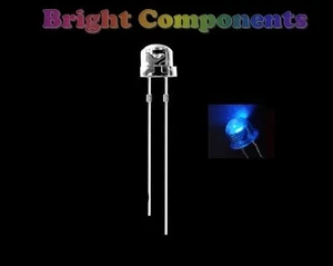 20 x Blue LED 5mm Straw Hat - Low Profile - UK Seller - Picture 1 of 1