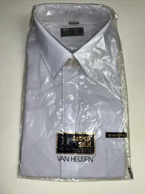 Camisa Van Heusen Super Seda Talla 16 Gris Hlf Slv Manejo el Mismo Día y Rápido USPS Foto 1 de 4