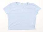 Monki Womens Blue Cotton Basic T-Shirt Size L Crew Neck - Female Symbol