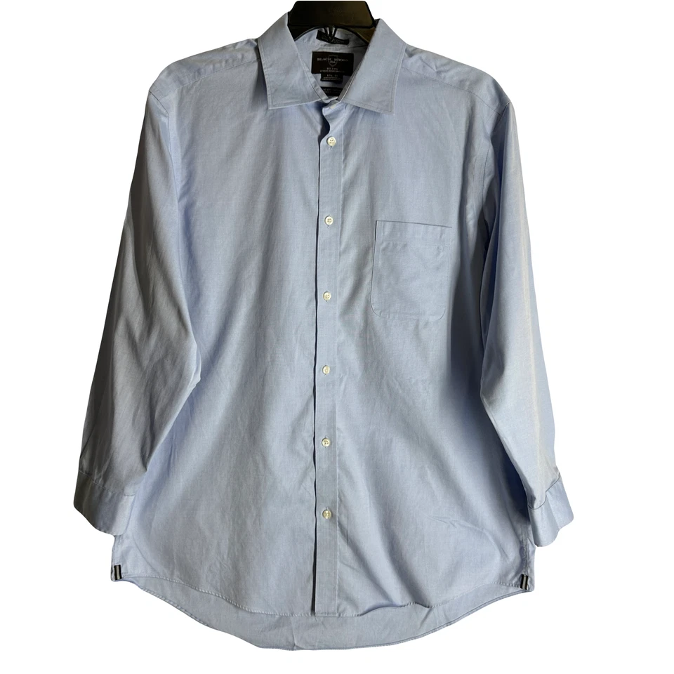 Black Brown 1826 Mens Button Up Dress Shirt 100% Egyptian Cotton Blue 17.5 - 33 - Image 1 of 4