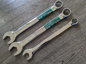 Lot of 3 Combination Wrenches: MASTERFORCE 15/16" & Pittsburgh 11/16 - Picture 1 of 8