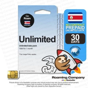 ๐ Costa Rica UNLIMITED DATA Prepaid Travel SIM Roaming Hotspot 3GB4G - Picture 1 of 6