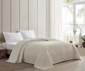 Beatrice Home Fashions Channel Chenille Bedspread, King, Ivory - Picture 1 of 7